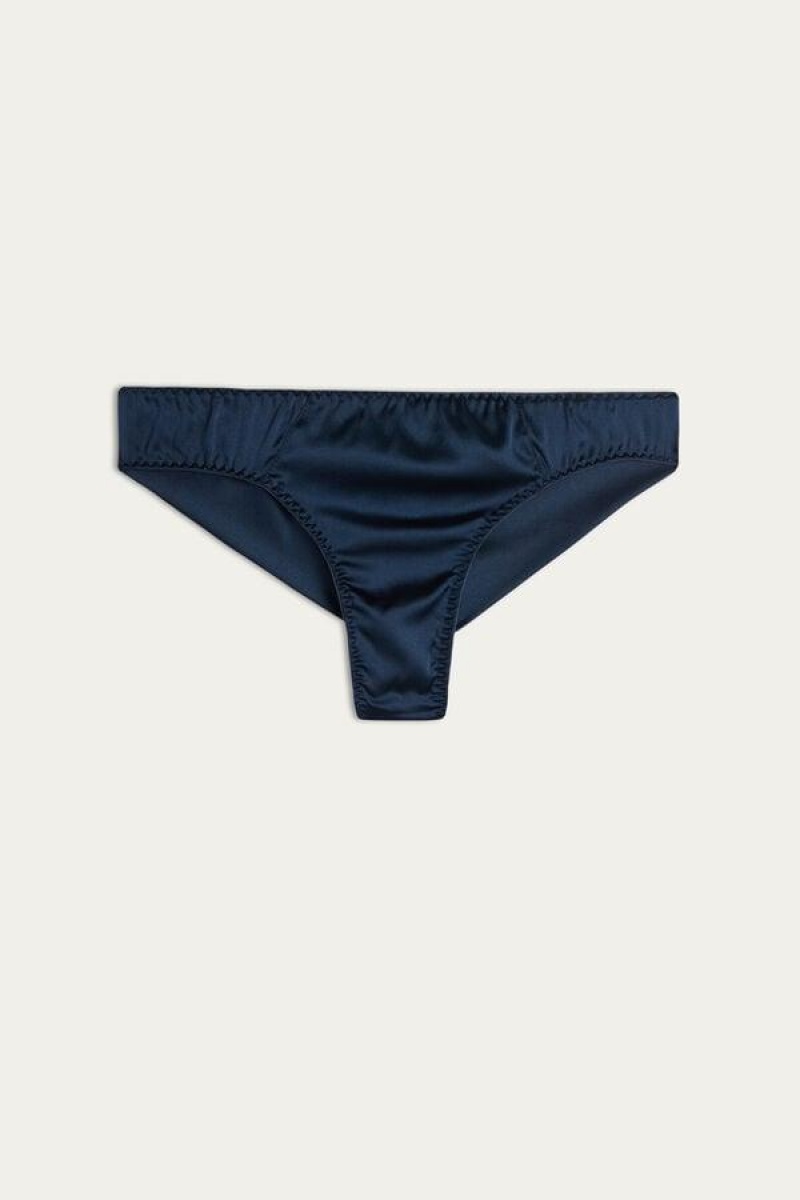 Intimissimi Silk Cheeky Briefs Truser Dame Blå | NOAP3538