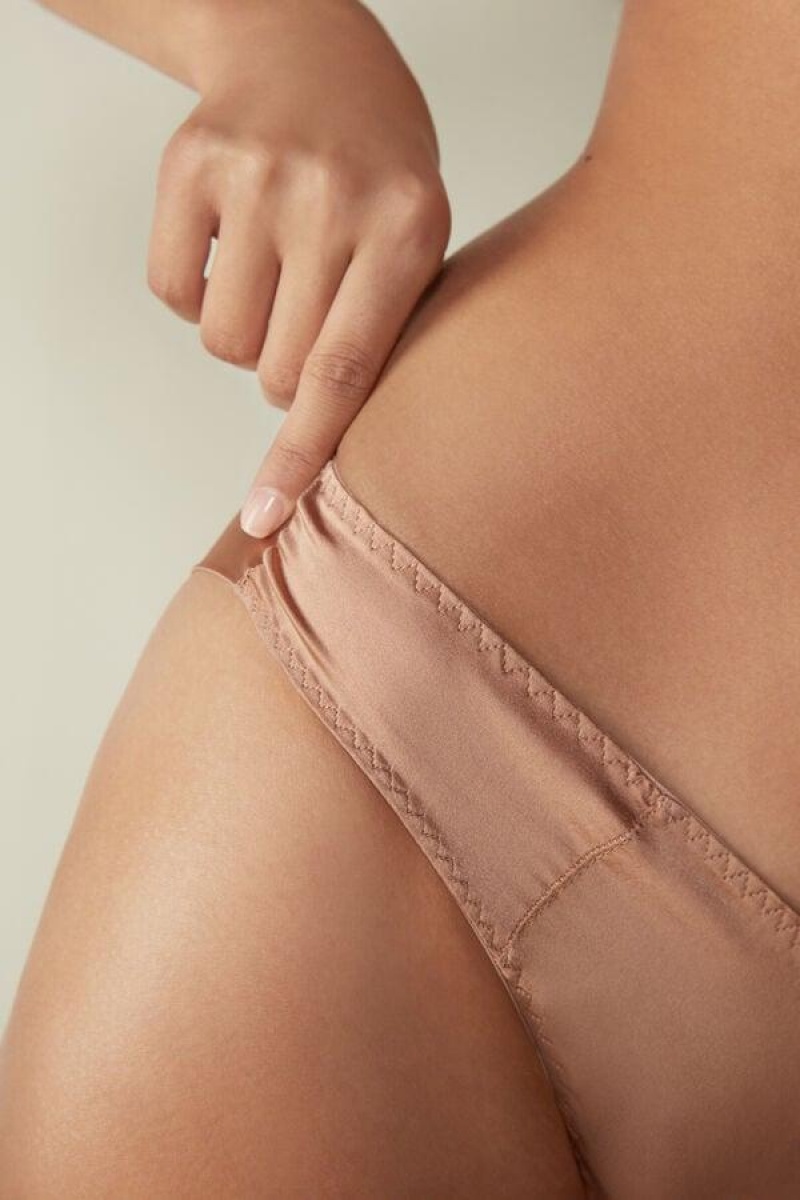 Intimissimi Silk Cheeky Briefs Truser Dame Rosa | NOCE3501