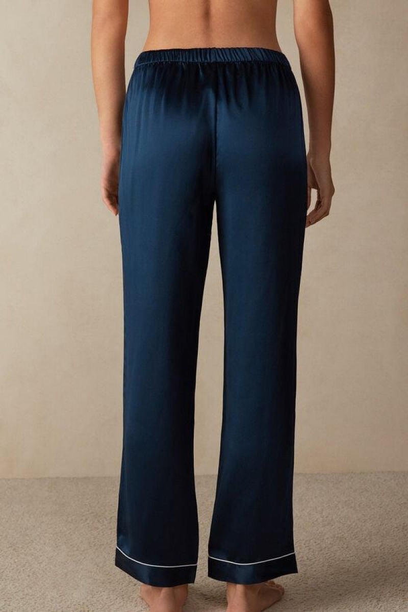 Intimissimi Silk Satin Pants Pyjamas Dame Blå | NOYU4011