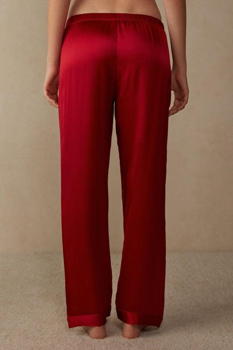 Intimissimi Silk Satin Pants Pyjamas Dame Rød | NOPQ3982