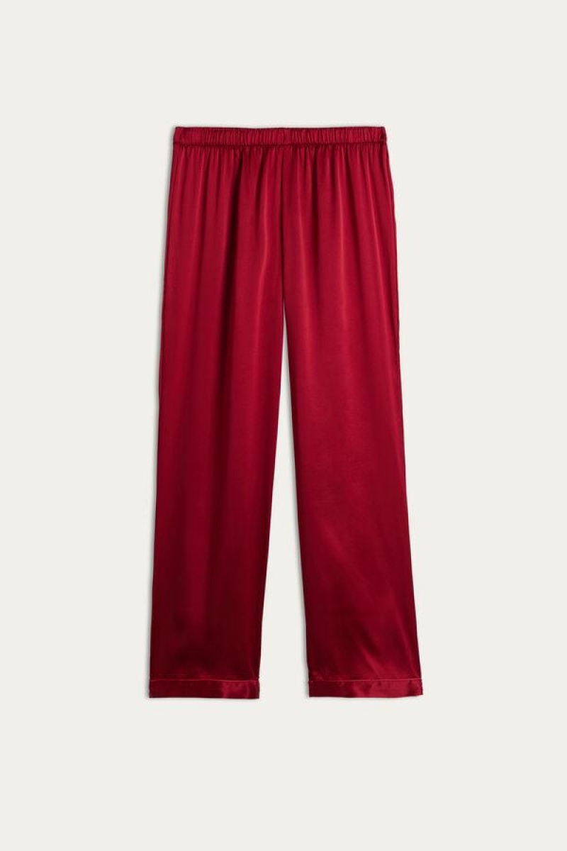 Intimissimi Silk Satin Pants Pyjamas Dame Rød | NOPQ3982