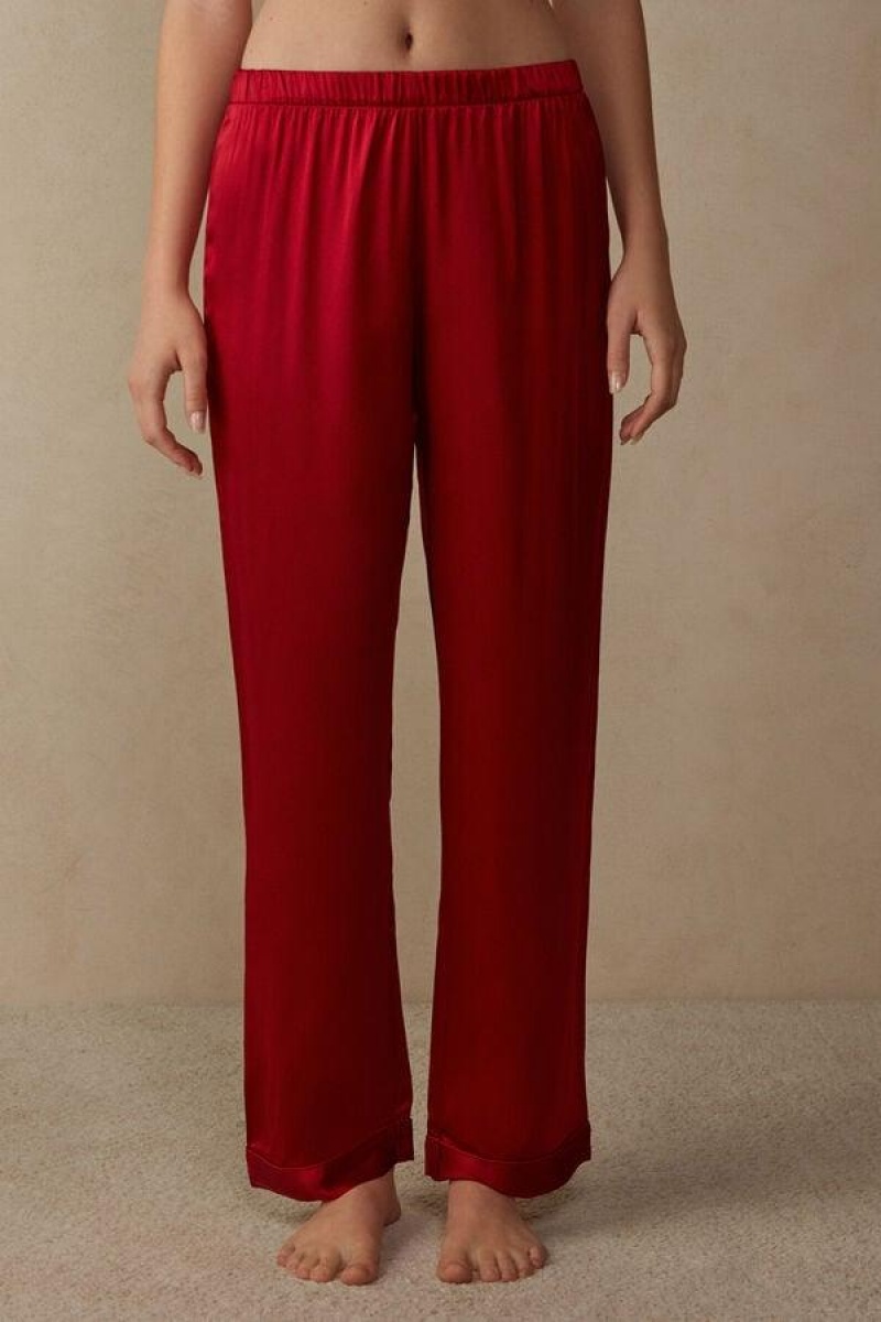 Intimissimi Silk Satin Pants Pyjamas Dame Rød | NOPQ3982