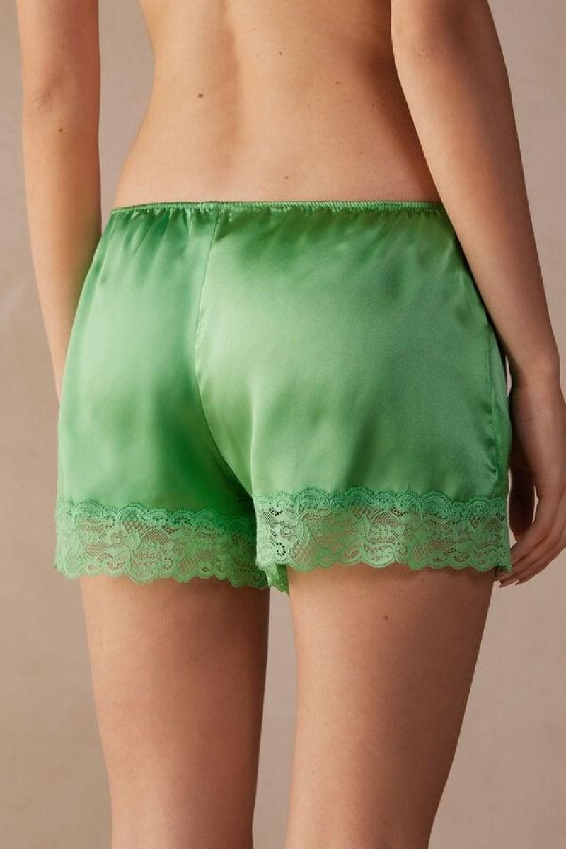 Intimissimi Silk Shorts Pyjamas Dame Mint | NOJJ4078