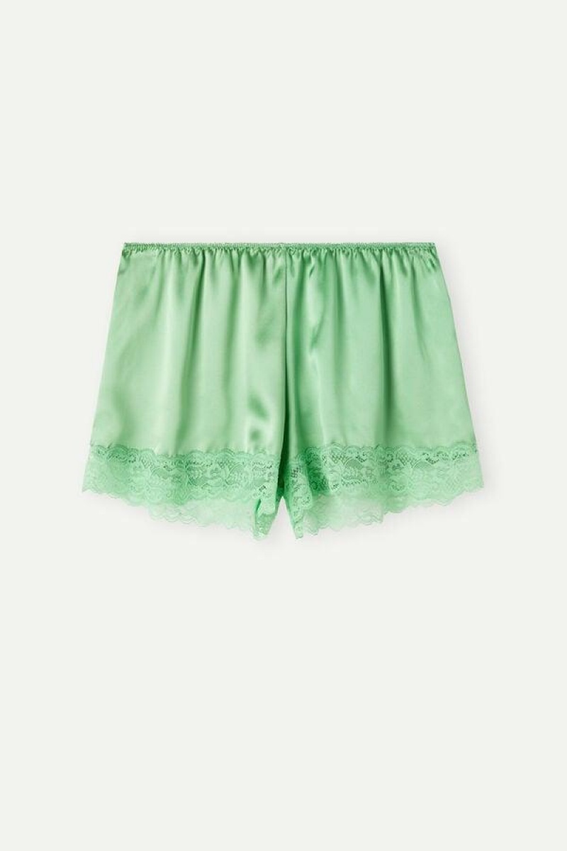 Intimissimi Silk Shorts Pyjamas Dame Mint | NOJJ4078