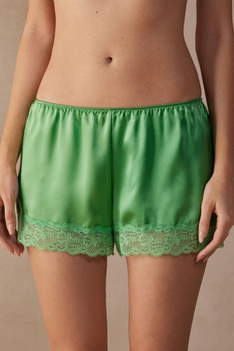 Intimissimi Silk Shorts Pyjamas Dame Mint | NOJJ4078