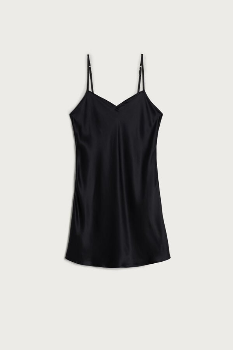 Intimissimi Silk Slip Dameundertøy Dame Svarte | NORW4144