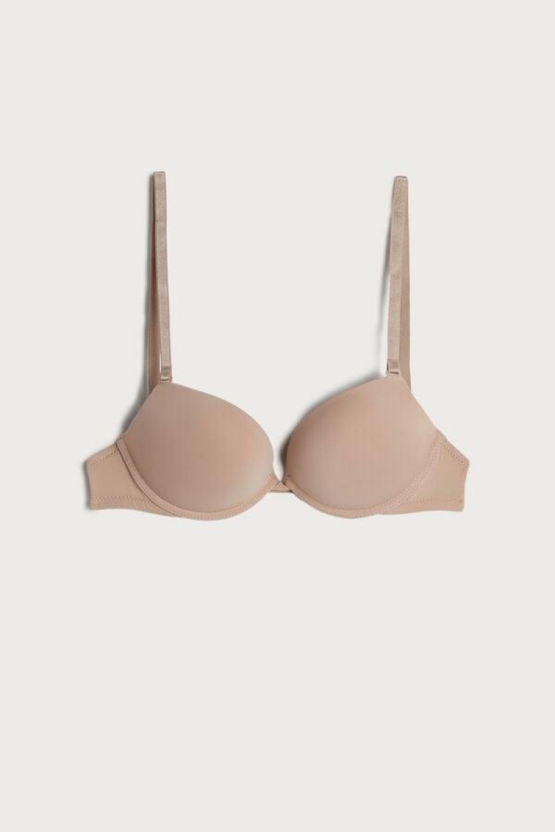 Intimissimi Silvia Multifunksjon Push-up in Microfiber BH Dame Beige | NOOR4711