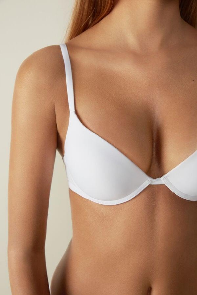 Intimissimi Simona Microfiber Super Push-Up BH Dame Hvite | NOIS4712