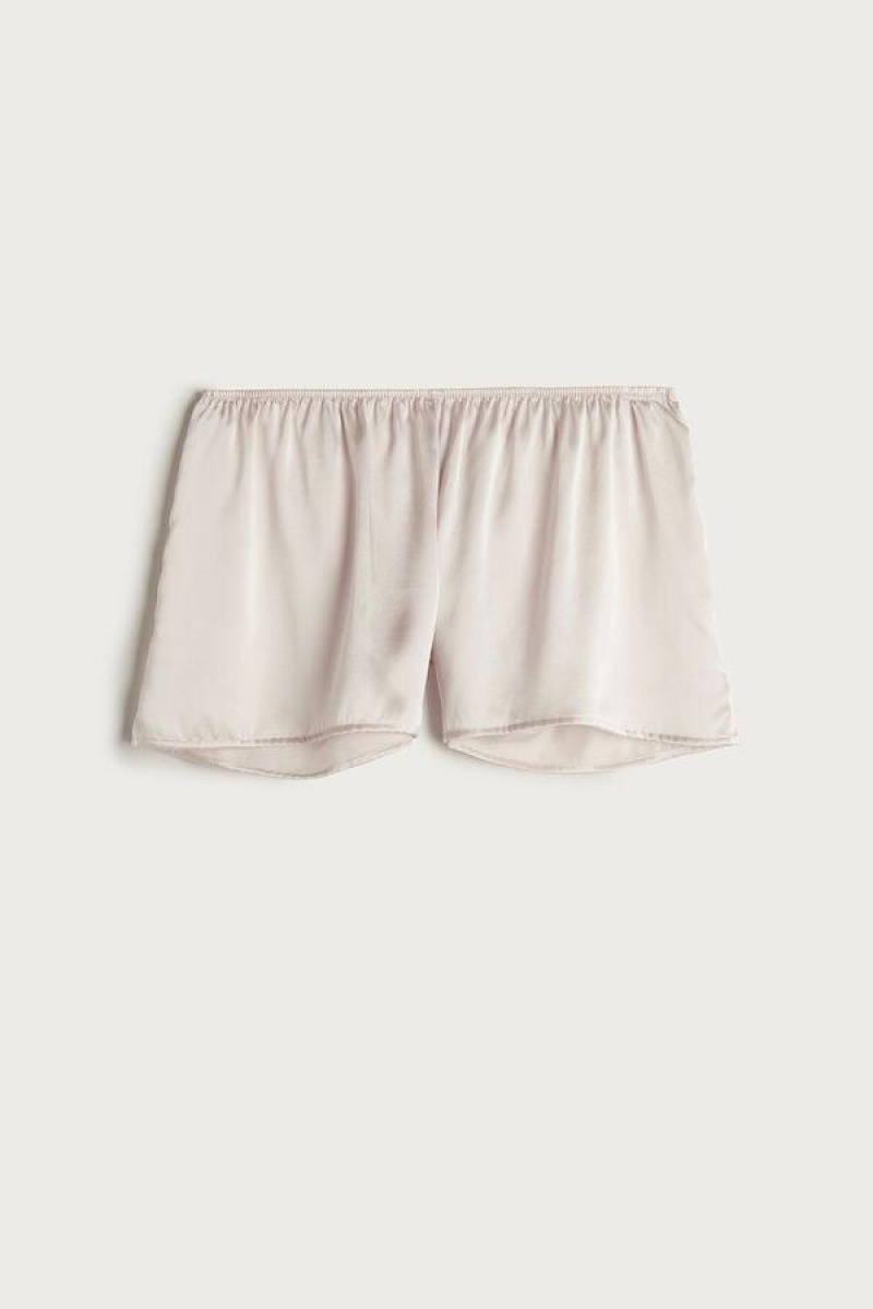 Intimissimi Smooth Silk-Satin Shorts Pyjamas Dame Rosa | NOGL4054