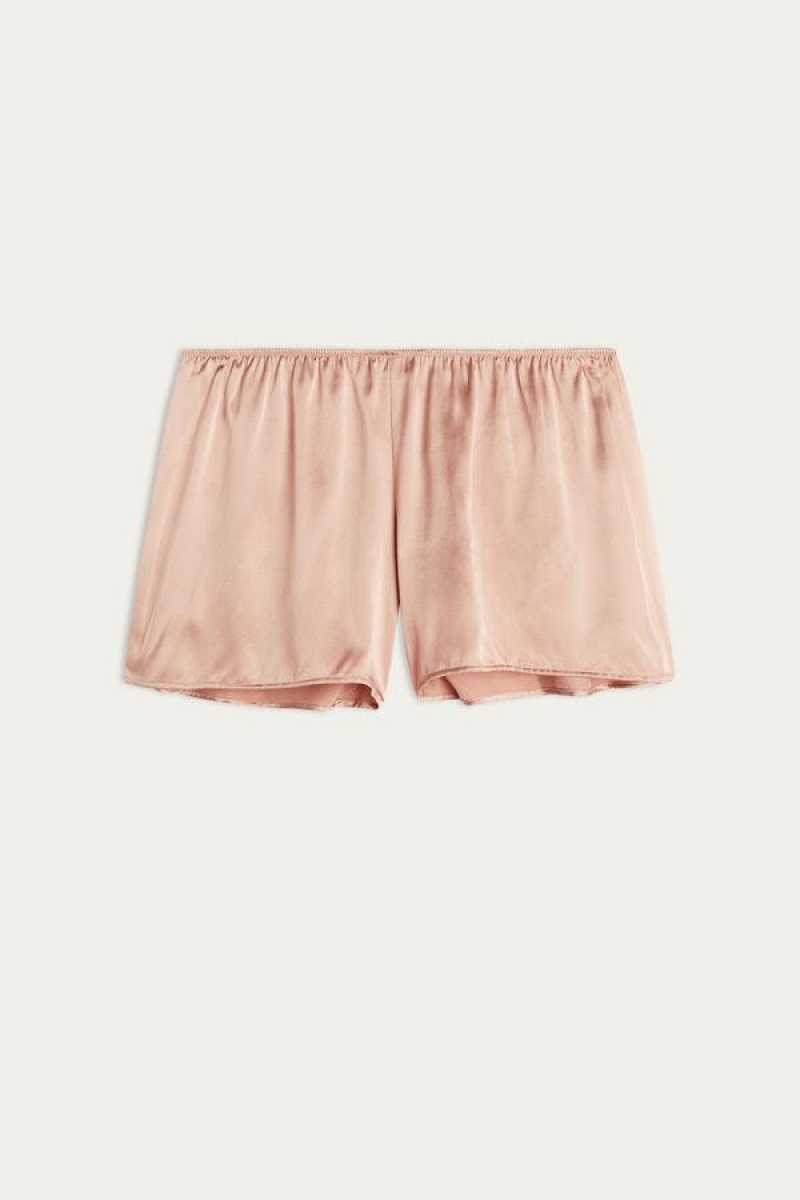 Intimissimi Smooth Silk-Satin Shorts Pyjamas Dame Rosa | NOUT4062