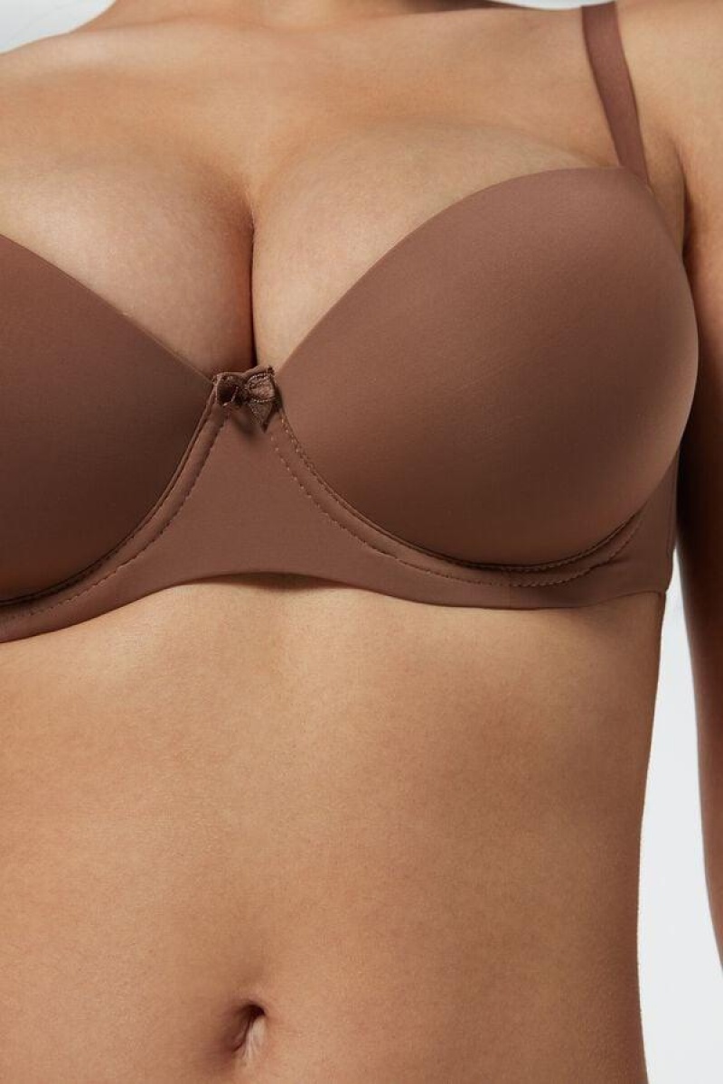 Intimissimi Sofia Microfiber Polstret Balconette BH Dame Mørke Beige | NOHK4949