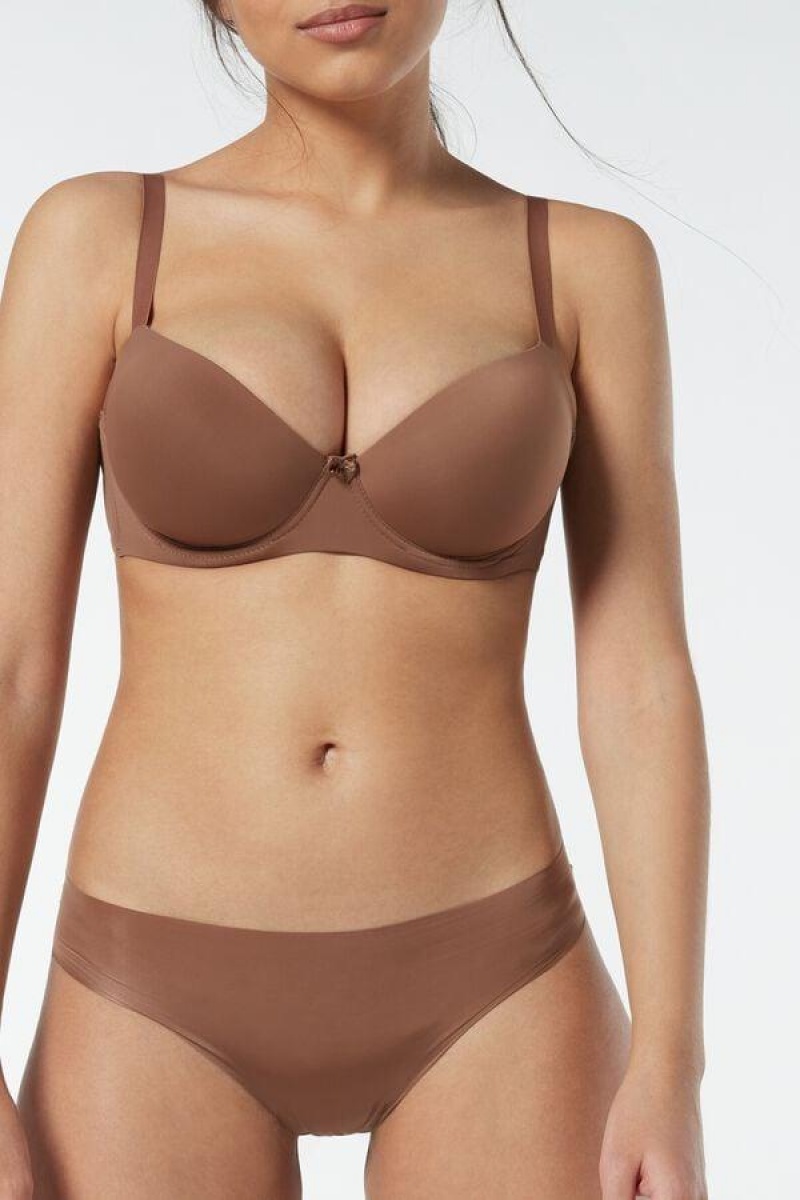 Intimissimi Sofia Microfiber Polstret Balconette BH Dame Mørke Beige | NOHK4949