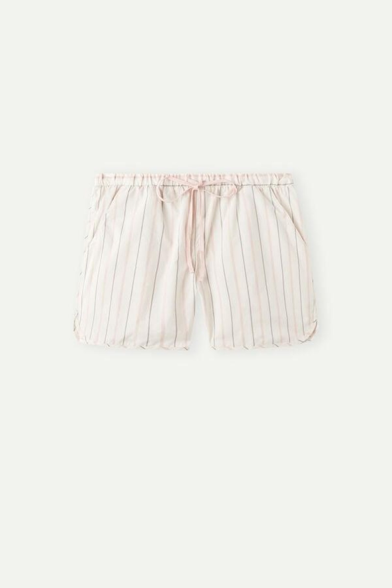 Intimissimi Soft Spring Bomull Cloth Shorts Pyjamas Dame Beige Rosa | NOSO4084