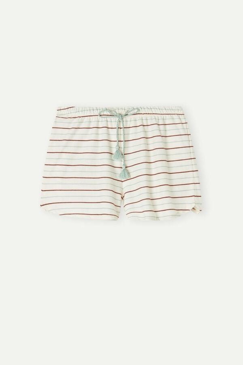 Intimissimi Spices Garden Bomull Shorts Pyjamas Dame Hvite | NONB4070