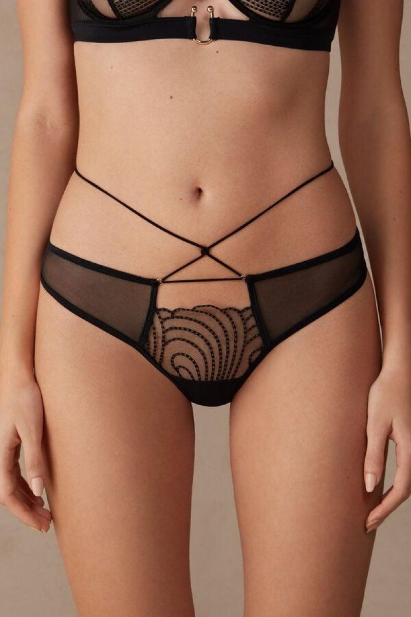 Intimissimi Steal the Show Thong Truser Dame Svarte | NODN3796