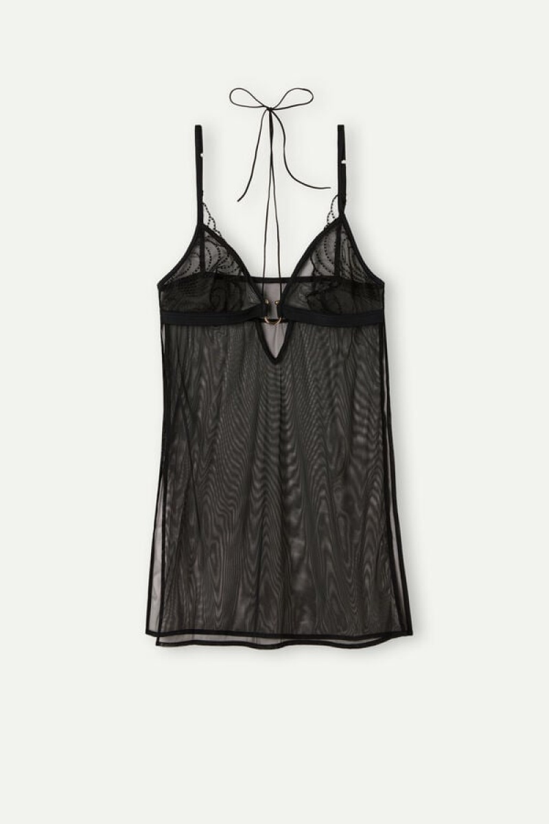 Intimissimi Steal the Show Tulle Babydoll Dameundertøy Dame Svarte | NOWY4119