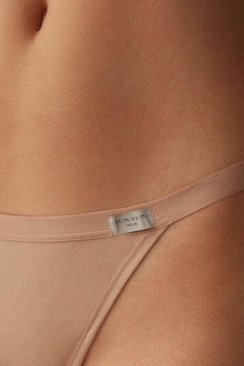 Intimissimi String Thong in Bomull Truser Dame Beige | NOOR3775