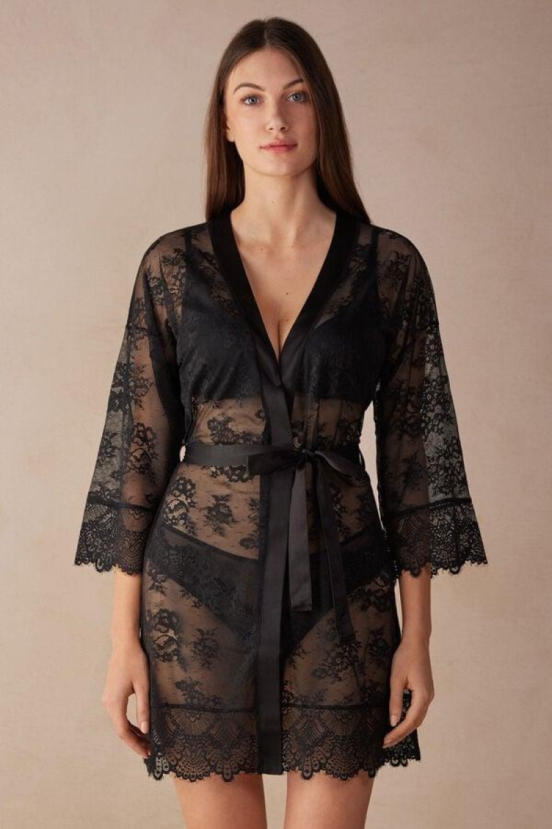 Intimissimi Stunning Beauty Blonder Robe Pyjamas Dame Svarte | NOMA3861