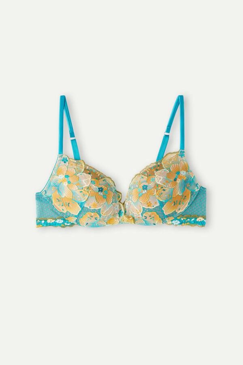 Intimissimi Summer Vibes Gioia Super Push-up BH Dame Turkis Blå | NOAP4786