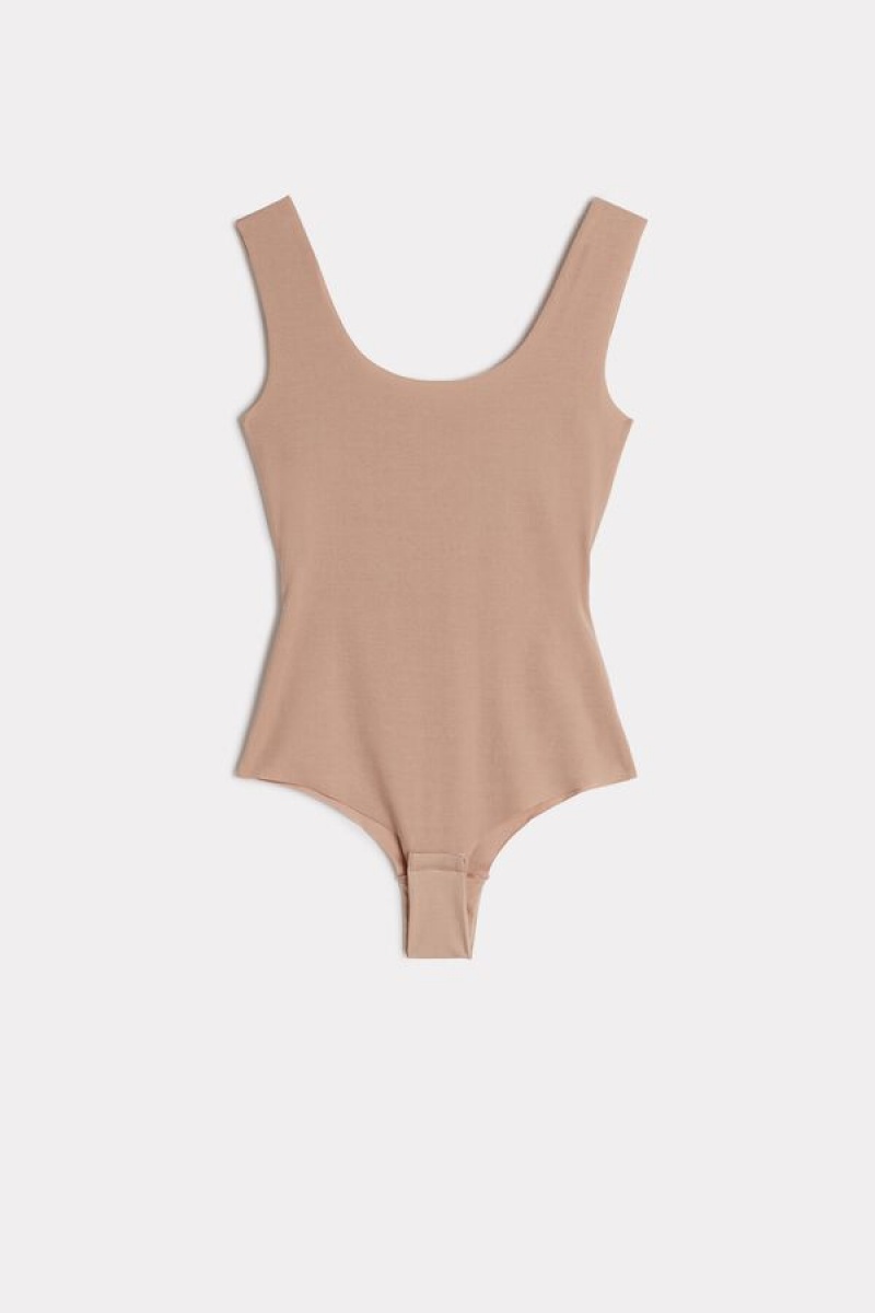 Intimissimi Supima Bomull® Scoop Neck Body Dame Beige | NOHK4410