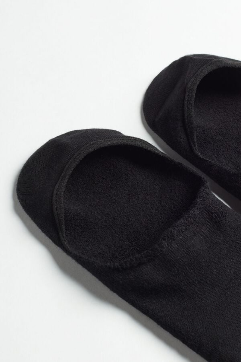 Intimissimi Terrycloth Shoe Liners Sokker Herre Svarte | NOQZ3206