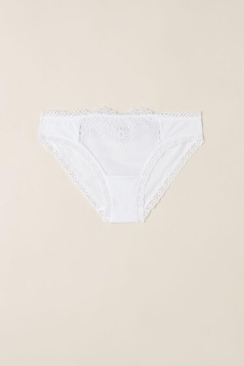 Intimissimi Timeless Simplicity Bomull Truser Dame Hvite | NOVD3708