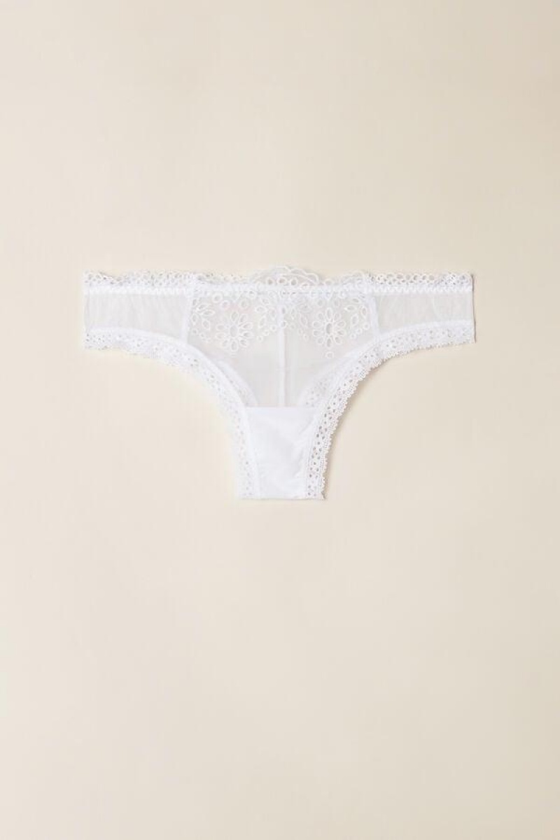 Intimissimi Timeless Simplicity Brazilian Truser Dame Hvite | NOWY3599