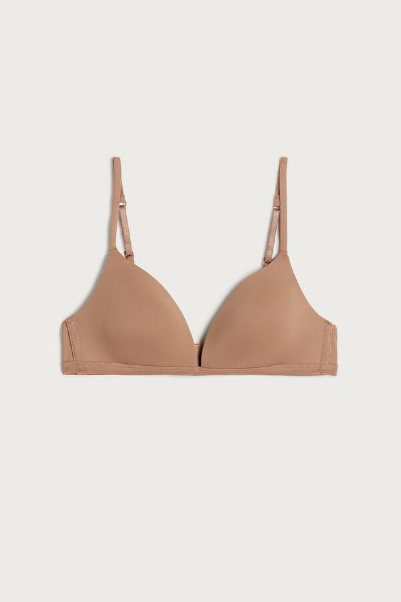 Intimissimi Tiziana Microfiber Triangle BH Dame Beige | NOHK4618