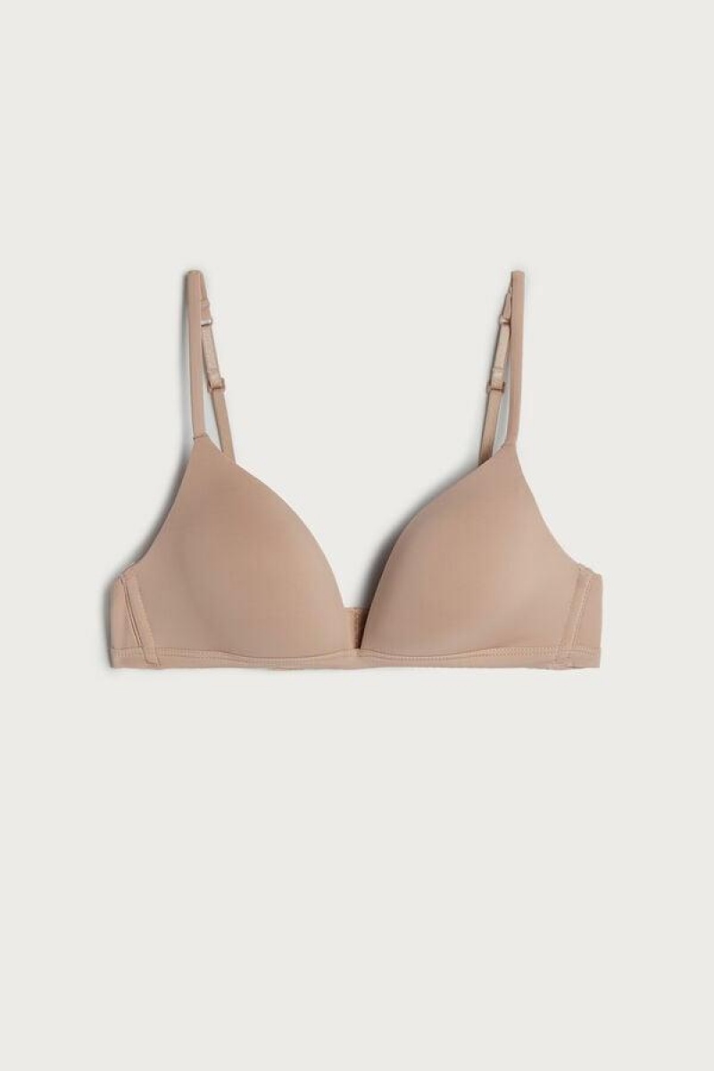 Intimissimi Tiziana Microfiber Triangle BH Dame Beige | NOFM4602