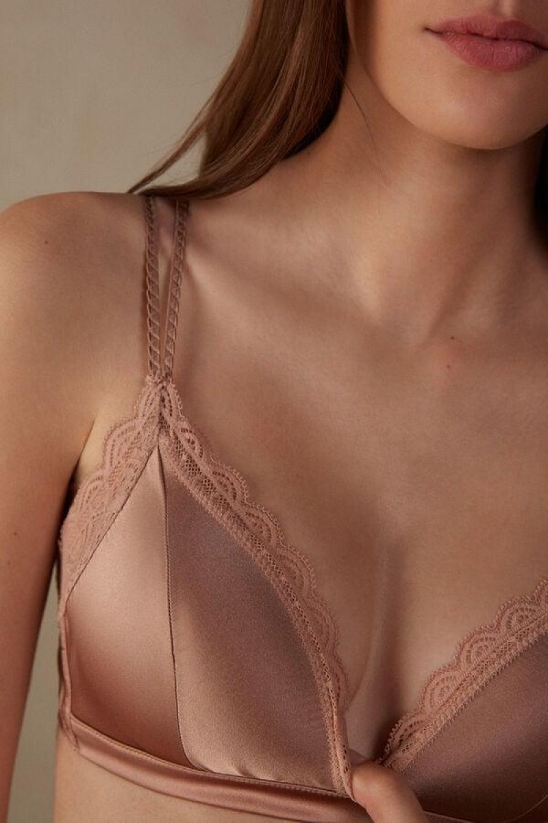 Intimissimi Tiziana Silk and Blonder Triangle BH Dame Rosa | NOUT4915