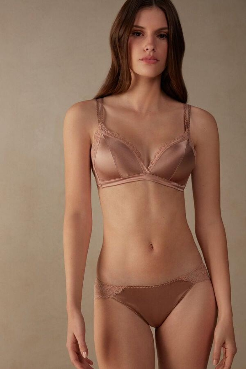 Intimissimi Tiziana Silk and Blonder Triangle BH Dame Rosa | NOUT4915