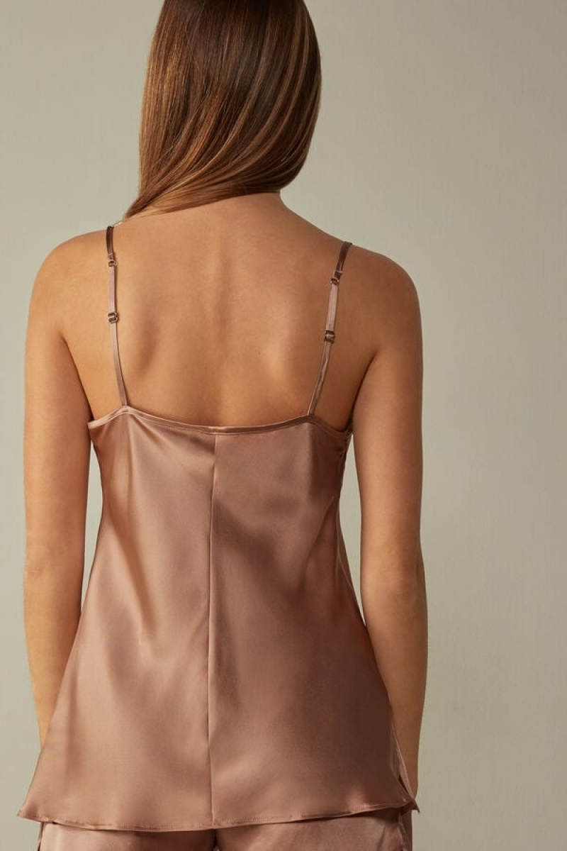 Intimissimi Top in Silk Satin Tank Top Dame Rosa | NOAP4363