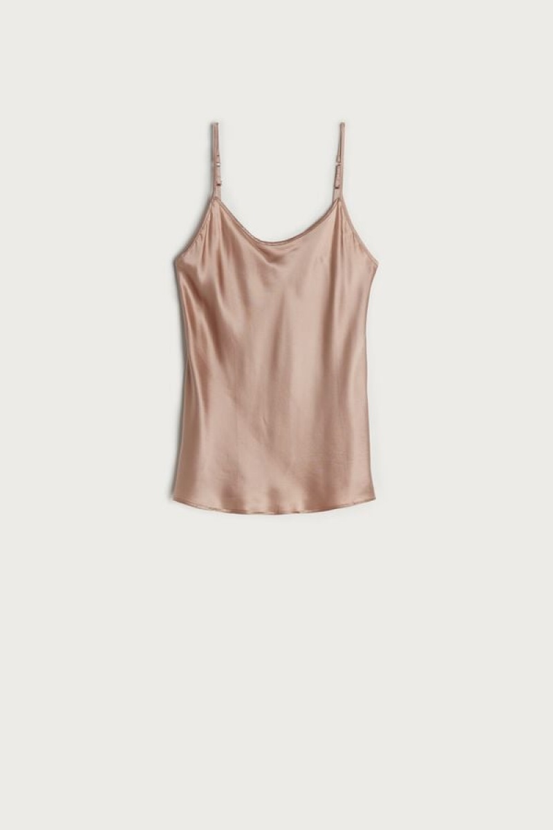 Intimissimi Top in Silk Satin Tank Top Dame Rosa | NOAP4363