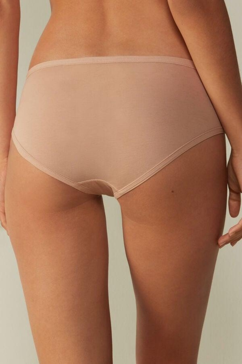 Intimissimi Ultralight Supima® Bomull Briefs Truser Dame Beige | NOVD3604