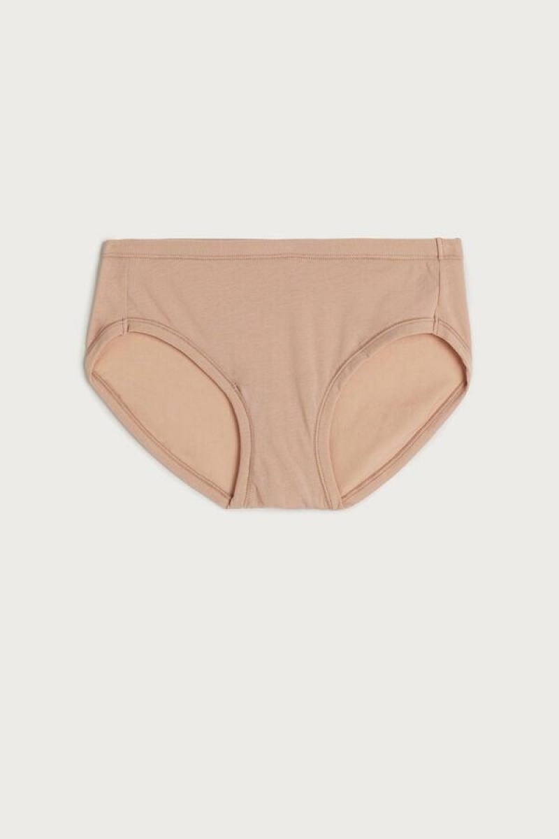 Intimissimi Ultralight Supima® Bomull Briefs Truser Dame Beige | NOVD3604