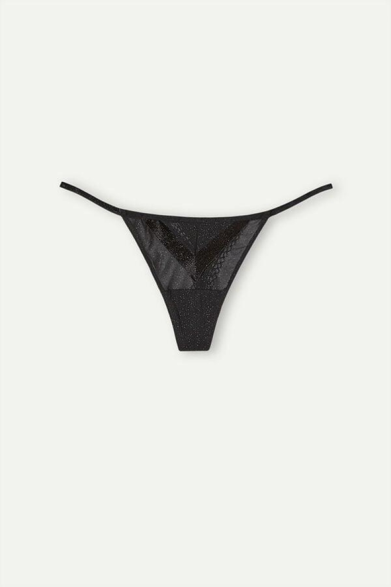 Intimissimi Under the Stars String Thong Truser Dame Svarte | NOGL3794