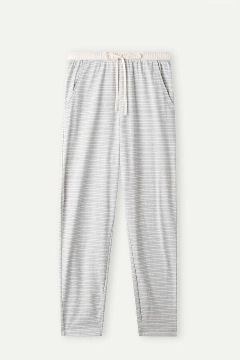 Intimissimi Vanlige Sunday Full Length Pants Pyjamas Dame Grå Lyse Gul Beige | NOVD4020