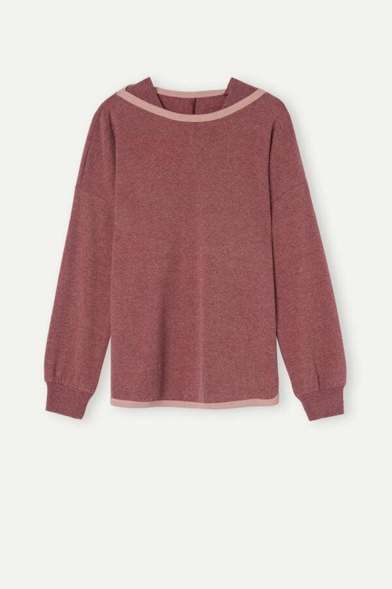 Intimissimi Vinter Candies Long Sleeve Top Pyjamas Dame Mørke Rosa | NOTV3908