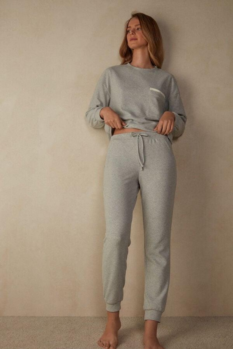 Intimissimi Warm Cuddles Full Length Cuffed Pants Pyjamas Dame Grå | NOHK4001