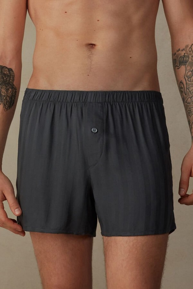 Intimissimi Woven Modal Boxer Herre Grå | NOBC3447