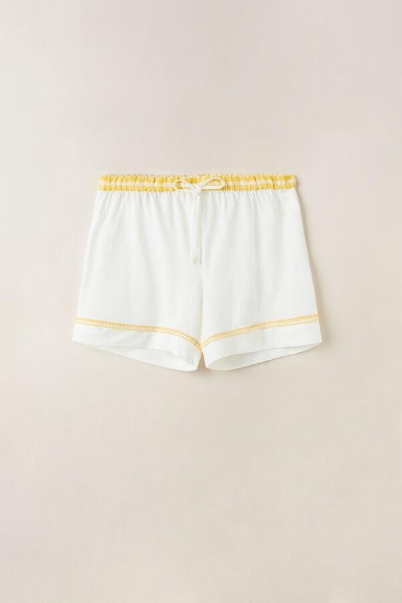 Intimissimi Yellow Submarine Shorts in Supima® Ultrafresh Bomull Pyjamas Dame Hvite | NOQZ4068